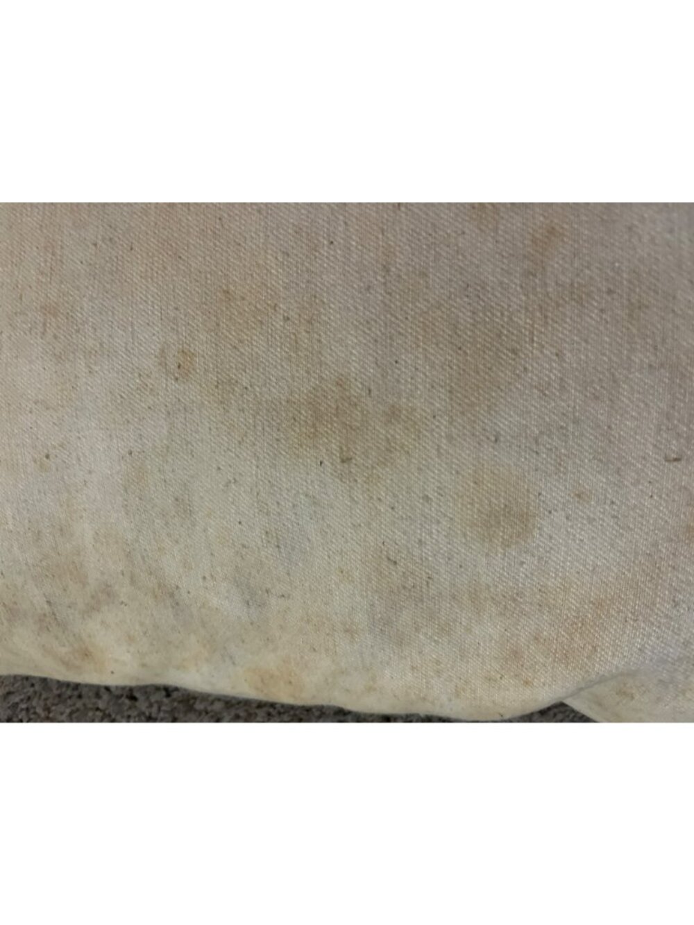 Vintage Feather Bed Pillow Beige Rustic Decor Stained Used Farmhouse  Handmade - Picture 13 of 16